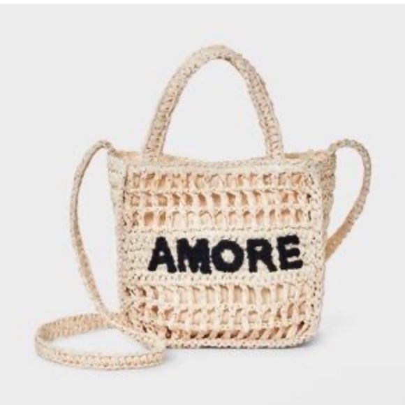 Universal Thread Handbags - Amore Beige Crochet Tote Bag Valentine’s Day crossbody bag NWT